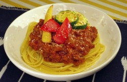 みそミートソースのパスタ