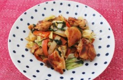 鶏もも肉のしそ香るレモンみそ炒め